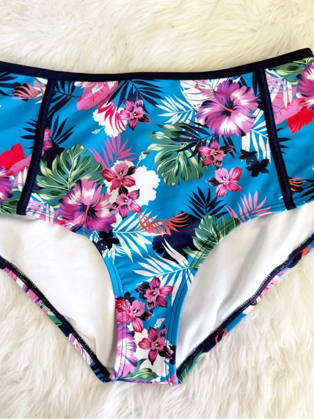 Swimsuits For All Floral Bikini Set Top 16 Bottom 12 Blue Pink